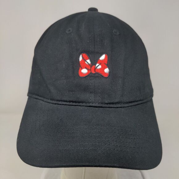 Minnie Mouse Slideback Hat Black One Size Adjustable Embroidered Disney - Picture 2 of 8